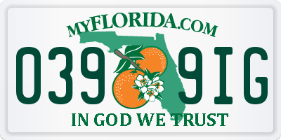 FL license plate 0399IG