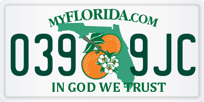 FL license plate 0399JC