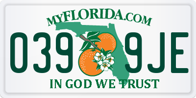 FL license plate 0399JE
