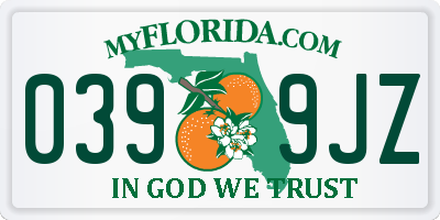 FL license plate 0399JZ