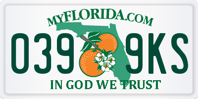 FL license plate 0399KS
