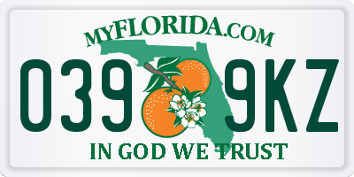 FL license plate 0399KZ