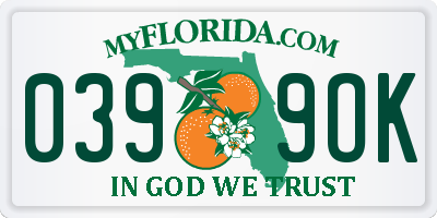 FL license plate 0399OK