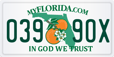 FL license plate 0399OX