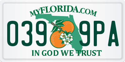 FL license plate 0399PA