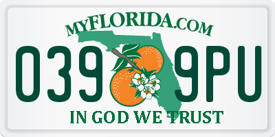 FL license plate 0399PU