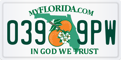 FL license plate 0399PW