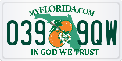 FL license plate 0399QW