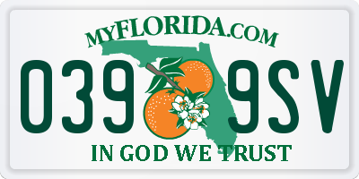 FL license plate 0399SV
