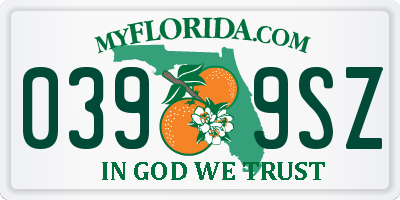 FL license plate 0399SZ