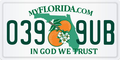 FL license plate 0399UB