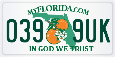 FL license plate 0399UK