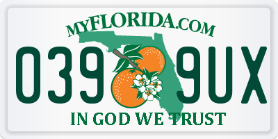 FL license plate 0399UX