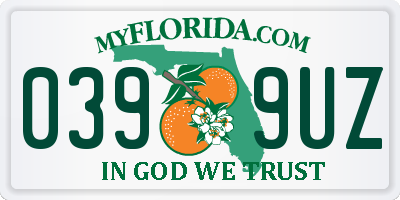 FL license plate 0399UZ