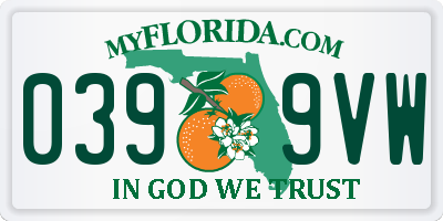 FL license plate 0399VW