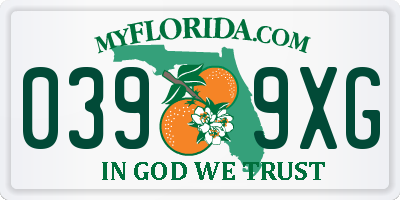 FL license plate 0399XG