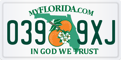 FL license plate 0399XJ