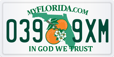 FL license plate 0399XM