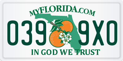 FL license plate 0399XO