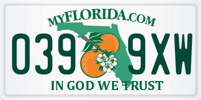 FL license plate 0399XW