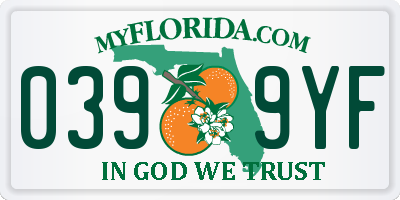FL license plate 0399YF
