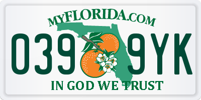 FL license plate 0399YK