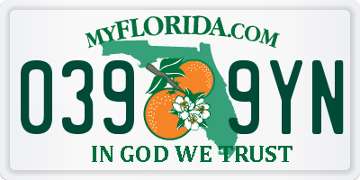 FL license plate 0399YN