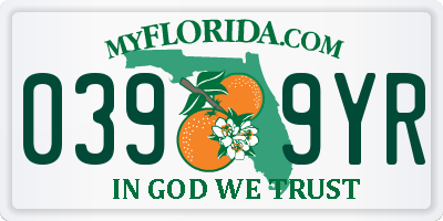 FL license plate 0399YR