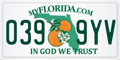 FL license plate 0399YV