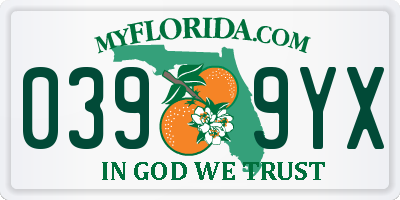 FL license plate 0399YX