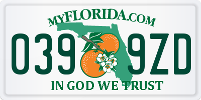 FL license plate 0399ZD