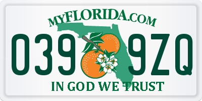 FL license plate 0399ZQ