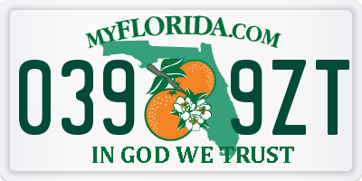 FL license plate 0399ZT