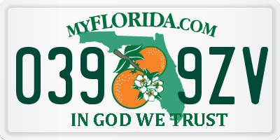 FL license plate 0399ZV