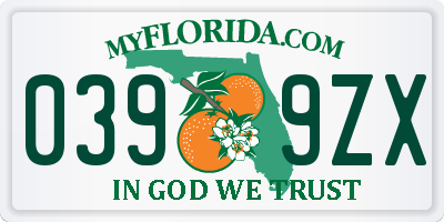 FL license plate 0399ZX