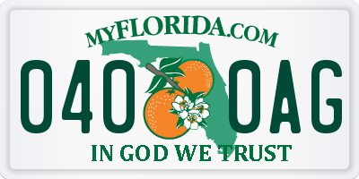 FL license plate 0400AG