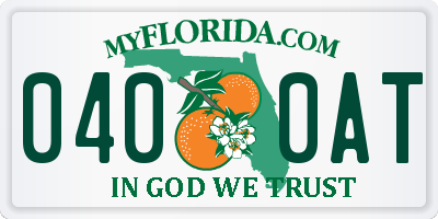 FL license plate 0400AT