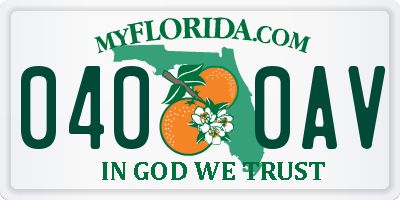FL license plate 0400AV