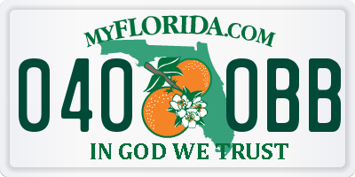 FL license plate 0400BB