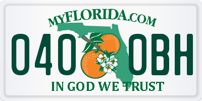 FL license plate 0400BH