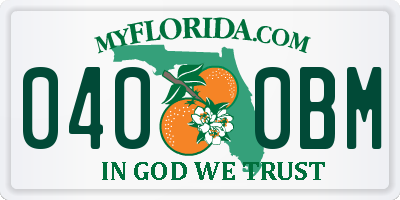 FL license plate 0400BM