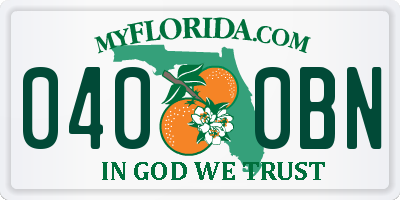 FL license plate 0400BN