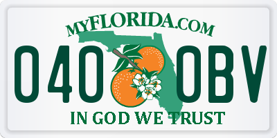 FL license plate 0400BV