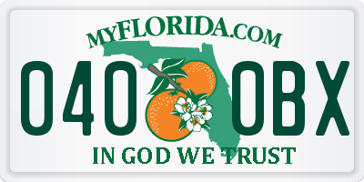 FL license plate 0400BX