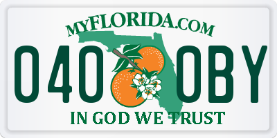 FL license plate 0400BY