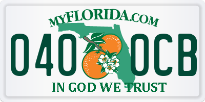FL license plate 0400CB