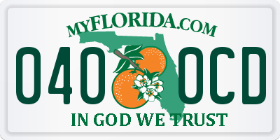FL license plate 0400CD