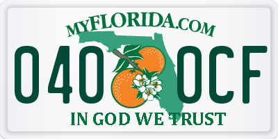 FL license plate 0400CF