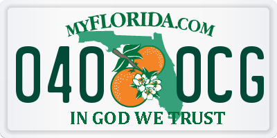 FL license plate 0400CG