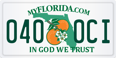 FL license plate 0400CI